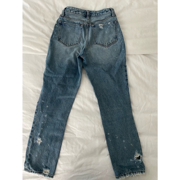 Abercrombie high rise straight leg jeans with distressed detail - Picture 2 of 2
